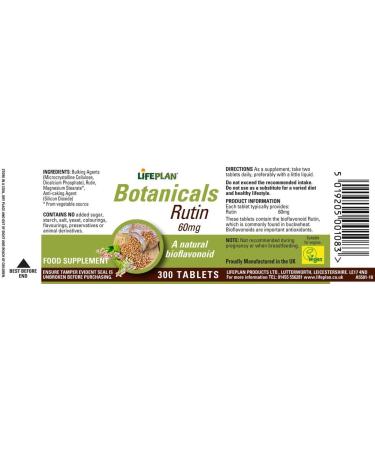 Lifeplan Rutin 60mg 2 x 300 Tablets - Buy Online on GoSupps.com