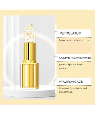 VKaoess Color Changing Lipstick with Gold Foil Gold Crystal Color Changing Lipstick Clear to Pink Moisturizing Lip Balm Kiss Proof and Water Resistant Long Lasting 8 Pack - Buy Online on GoSupps.com