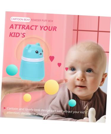 POPETPOP 2pcs Body Powder Box Small Containers Body Talcum Lovely Bear Baby Powder Case Child Cartoon Bracket Blue 10x7cm - Buy Online on GoSupps.com