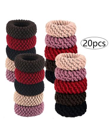 Niaciswe 20-Piece Thick Cotton Ponytail Holders | Seamless Hair Ties for Women | Durable Rubber Hair Ties for All Hair Types - Buy Online on GoSupps.com