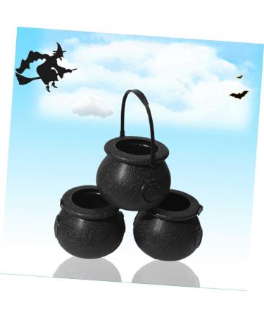 OFFSCH 9 Pcs Large Cooking Pot Halloween Candy Holder Mini Halloween Pumpkin Bucket Black Halloween Candy Bowl Halloween Candy Stands Cauldron Halloween Pendants Decorations Props Skull - Buy Online on GoSupps.com