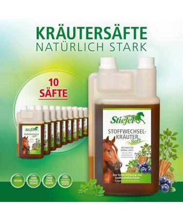 Stiefel Metabolic Herbal Juice | Pack of 2 | 2 x 1 l | Liquid feed supplement for horses | Helps to valorize carbohydrates | Without coloring - Buy Online on GoSupps.com
