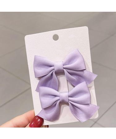 2pcs Hair Bows Alligator Clips Barrettes Alligator Hair Clips Hair Accessories Bowknot Barrette Small Non-slip Bow Hair Clips Fashion Cute Ponytail Barrettes for Teens Wear Clips (Purple) 6 - Buy Online on GoSupps.com