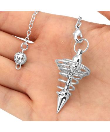 Kufoo Spiritual Pendulum Made of Metal Rustproof Portable Healing Pendulum Chain Durable Innovative Exquisite for Divination (White)