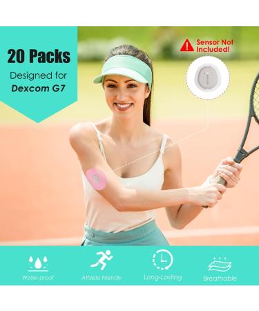 20 Pieces Waterproof Self-Adhesive Dexcom G7 Overpatch - Pink | Pre-Cut Patches for G7 Sensor by Youshares - Buy Online on GoSupps.com