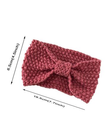 4 Pack Women's Knitted Headbands - Elastic Bow Wool Turban Hair Wraps in Red Gray Black Pink - Stylish Winter Accessories - Buy Online on GoSupps.com
