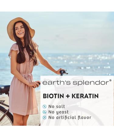 Earth's Splendor Biotin 10 000 mcg + Keratin 25mg Promotes Healthy Hair Strong Nails and Skin Support 60- Day Supply Biotin with Keratin - Buy Online on GoSupps.com
