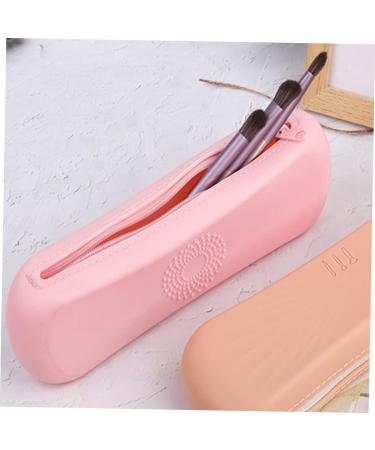 Angoily Silicone Storage Bag Makeup Brush Silicone Cosmetic Brush Bag Cosmetic Brush Holder Foundations Pouch Zip Lock Organizer Small at Home Pink Travel Silica Gel Toolkit - Buy Online on GoSupps.com