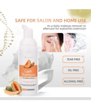 Lunamoon Eyelash Shampoo | Gentle Foam Cleanser for Lash Extensions | 60ml Cantaloupe - Remove Oil & Makeup - Buy Online on GoSupps.com