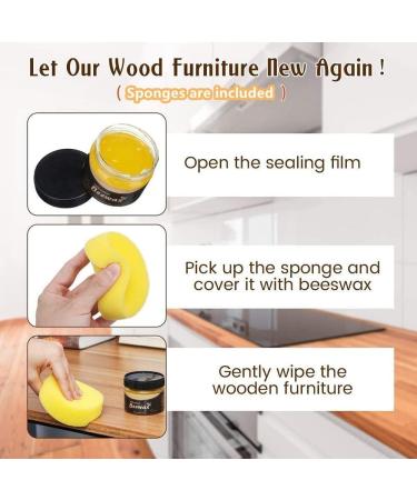 Natural Beeswax Furniture Polish 3oz - Wood Seasoning Beeswax for Furniture, Floors & More - Buy Online on GoSupps.com