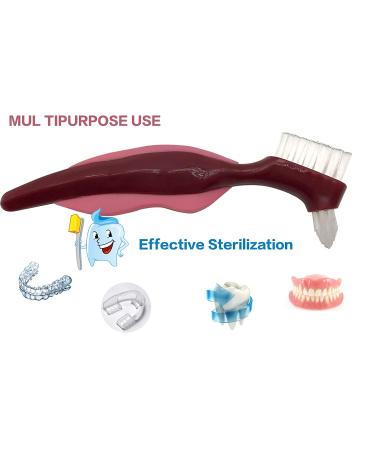 Premium Hard Denture Brush - Multi-Layered Bristles, Portable Double Sided Cleaning Brush - Denture Care (Pack of 3) - Buy Online on GoSupps.com