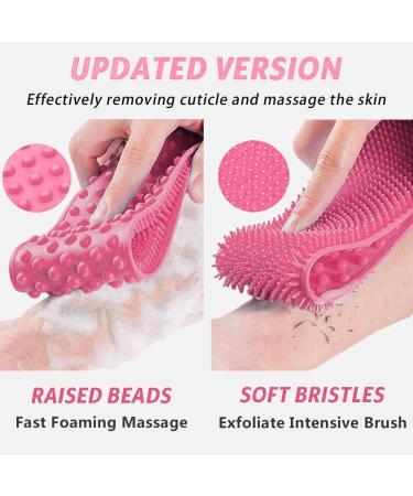 Silicone Dual Sided Back Scrubber for Shower - Pink Silicone Body Washer - Buy Online on GoSupps.com