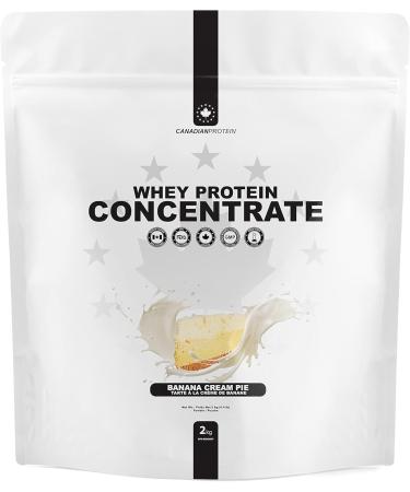 Canadian Protein Whey Concentrate 24g of Protein | 6 kg of Banana Cream Pie Flavored Low Carb Keto Friendly Workout Recovery Drink | Protein Powder Rich in BCAA Amino Acids - Buy Online on GoSupps.com