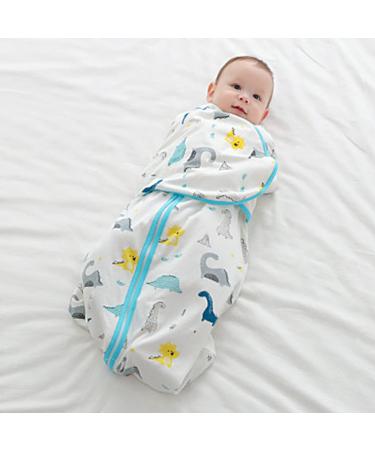 ZIGJOY 100% Cotton Baby Sleeping Bag | Sleeveless Wearable Blanket 1.5 Tog | Dinosaur Print | Newborn 4-8 Months - Buy Online on GoSupps.com