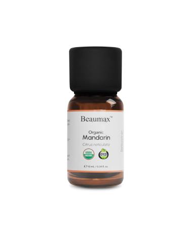 Mandarin Organic Essential Oil (Citrus Reticulata) - Beaumax USDA Certified 100% Pure Therapeutic Grade Undiluted Aroma Oil 10ml (0.34 fl oz)