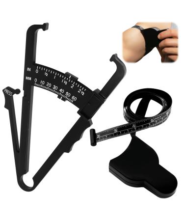 EASONGEE Body Fat Caliper and Measuring Tape Skinfold Caliper and Body Tape Measure Tool (150cm) Accurately Measuring BMI Body Fat Tester Measuring Device for Women Men Fitness Weight-Loss