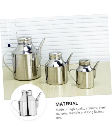 Zerodeko 3pcs Sauce Pot Kitchen Storage Container Oil and Vinegar Dispenser Oil Pot Olive Oil Cruet Olive Oil Dispensers Bottle Steel Container with Lid Cooking Multipurpose Seasoning Metal 16X13X9.5CMx3pcs Silverx3pcs - Buy Online on GoSupps.com