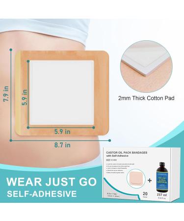 Organic Castor Oil Packs - Self-Adhesive Wraps | 20-Piece Skin Color Kits for International Shipping - Buy Online on GoSupps.com
