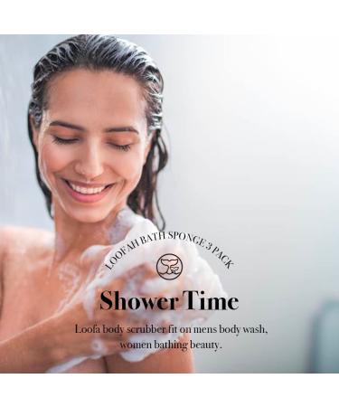 Loofah Sponge Bath Set for Men & Women - 4 Pack Dark Gray | Exfoliating Body Scrubber - Buy Online on GoSupps.com