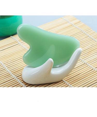 Gua Sha Facial Tool - Natural Jade Stone Gua Sha Board for Spa & Acupuncture Therapy | Green Scraping Massage Tool - Buy Online on GoSupps.com