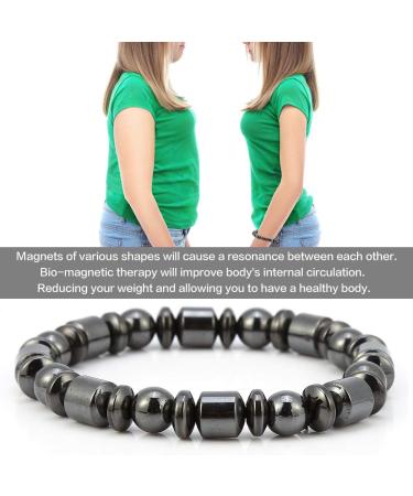 Losing Weight Bracelet - Fashion Magnetic Therapy for Men & Women | Black Stone Health & Wellness Gift - Buy Online on GoSupps.com