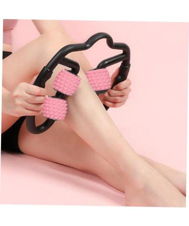 Healeved Multifunctional Foam Roller Massage Device 4-Wheel Muscle Roller for Leg & Forearm Massage | Myofascial Fitness Tool in Pink (26x24cm) - Buy Online on GoSupps.com