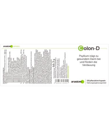 Colon-D 450 mg / 120 Capsules - Lactic Bacteria Psyllium Grape and Acerola - Digestion - Buy Online on GoSupps.com