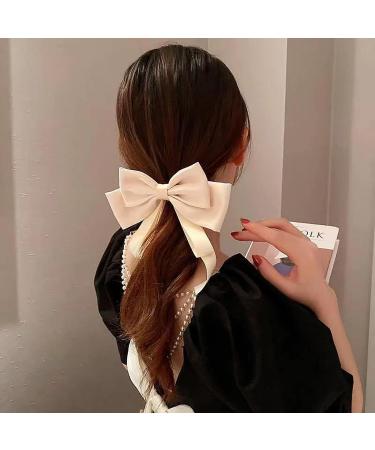 Rywicle Hair Clips Bow 2 Pack - Satin French Barrette for Women Girls - White Black - Buy Online on GoSupps.com