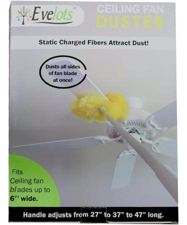 Evelots Ceiling Fan Duster - Extendable Up to 9 Feet - Dual-Sided Static Microfiber Brush - Buy Online on GoSupps.com