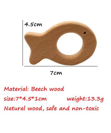 2pcs Natural Wooden Fish Pendant - Handmade Necklace/Bracelet - Beech Wood Animal Shape - Buy Online on GoSupps.com
