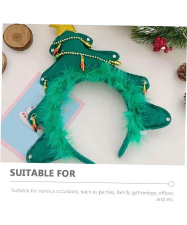 DEARMAMY Glitter Xmas Tree Headband Christmas Tree Light up Headband Headbands Decorative Hairband Christmas Hair Accessories Women Xmas Tree Headband Glitter Headband Fabric - Buy Online on GoSupps.com