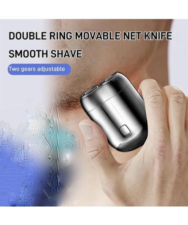 2024 New Upgrade Pocket Shaver USB Mini Shavers for Men Double Head Razor Electric Mini Portable Razor Floating Cutter Head Convenient for Home Car Travel (Silver) - Buy Online on GoSupps.com