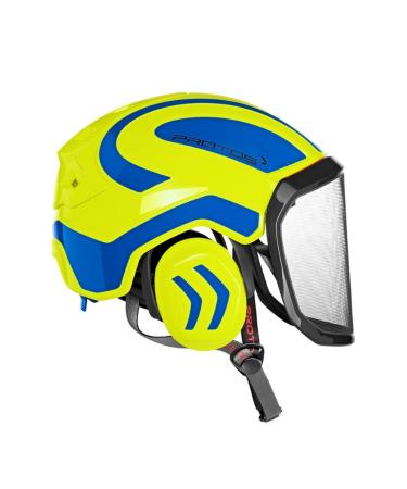 Protos GmbH Integral Arborist Helmet - Neon Yellow & Blue