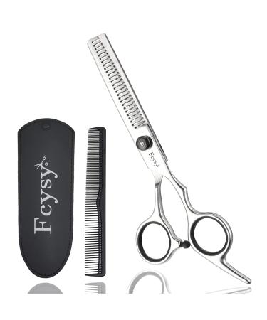 Thinning Shears for Hair Cutting, Fcysy 6 Inches Professional Hair Thinning Scissors Barber Texturizing Shears, Haircutting Blending Scissor Hair Thinner Layering Scissors with Comb for Dog Women Men Thinning Shears Black