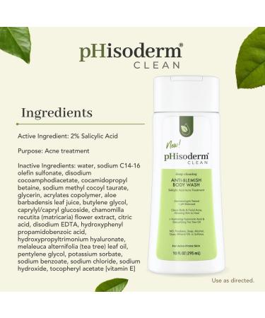 Phisoderm Clean Anti-Blemish Body Wash - 10 fl oz - Buy Online on GoSupps.com