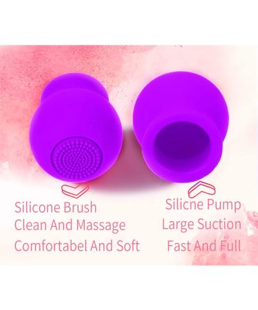 2-Colored Silicone Lip Filler & Pump - Beauty Tool for Home & Salon Face Massage - Purple - Buy Online on GoSupps.com