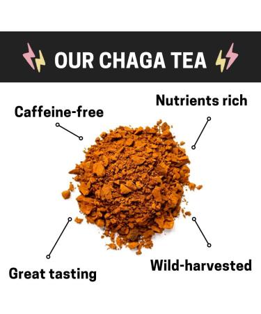 Cha-Cha Chaga Tea - 20 Tea Bags | Chaga Mushroom Tea - Inonotus Obliquus | Wild-harvested Siberian Chaga Powder - Antioxidant Tea | Birch Moon Wellness Teas - Buy Online on GoSupps.com