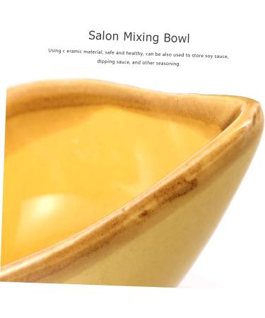 Fomiyes Aromatherapy Mixing Bowl - Ceramic Yellow Facial Jewelry Tray for Essential Oils & Masks | 8.5x5.5cm - Buy Online on GoSupps.com