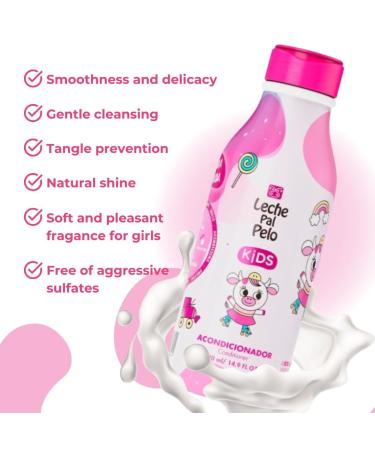 Leche Pal Pelo Kids Conditioner - Moisturizing Gentle Detangling & Strengthening | Paraben-Free | 14.9 fl. oz - Buy Online on GoSupps.com
