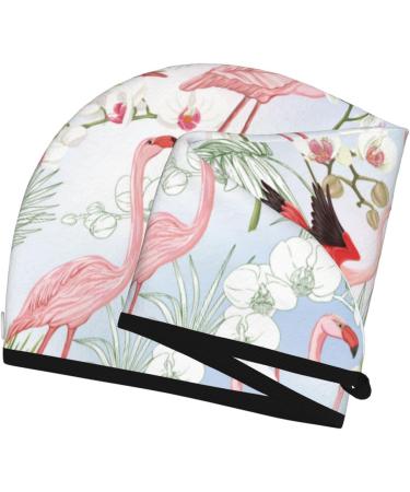 Tropical Plants Flamingo Hair Towel Wrap - Super Absorbent Microfiber for Long Curly Thick Hair | Quick Dry Coral Velvet | Women's Hair Care - Buy Online on GoSupps.com