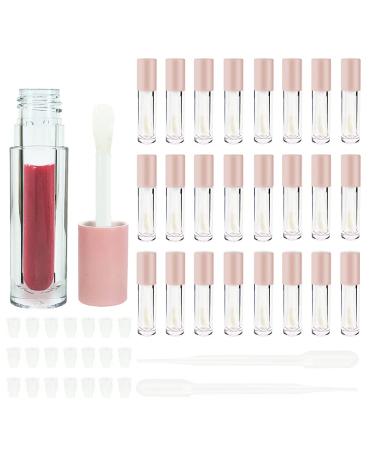 Cosidea 24 pcs 5ml Brush Lip Gloss Tubes - Clear with Pink Caps | Large Cosmetic Packaging Containers - Buy Online on GoSupps.com
