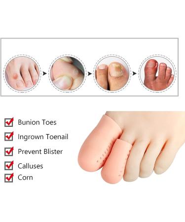 Gel Toe Caps - 8 Pairs Big Toe Protectors for Blister, Corn, Callus - Toe Sleeves for Cushioning and Protection - Buy Online on GoSupps.com