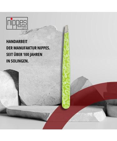Nippes KOSMOS cosmetic tweezers green | curved tip | stainless steel | colourful lacquer | 9 cm long | fine tweezers | tear off eyebrow tweezers - Buy Online on GoSupps.com