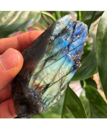 Collection Beautiful Natural Labrador Stone Rough Stone Natural gem Reiki Healing (Size : 80-90g)