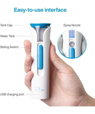 NanoMister by Pure Daily Care | 2-in-1 Portable Skin Hydrator & Beauty Primer | Nano Ionic Facial Mister for Acne & Wrinkle Reduction - Buy Online on GoSupps.com