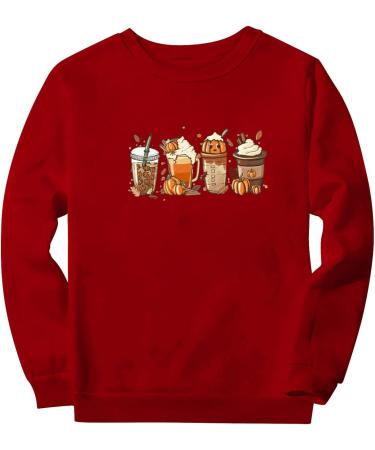 Halloween Costumes Printed Round Neck Casual Long Sleeve Sweatshirt Top Watermelon Red Large - Buy Online on GoSupps.com