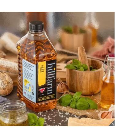 Hillfarm Extra Virgin Cold Pressed Rapeseed Oil | Rich in the 3 Omega's | Golden in Colour | Buttery in Taste | Fry | Roast | Dress & Bake | 2L - Buy Online on GoSupps.com