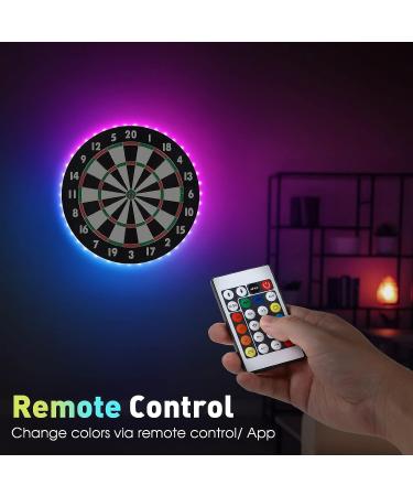 Dartboard LED Strip Lights - RGBIC, Bluetooth APP Control, Music Sync, DIY Cuttable, USB Powered - for 13-18 inch Dart Boards - Buy Online on GoSupps.com