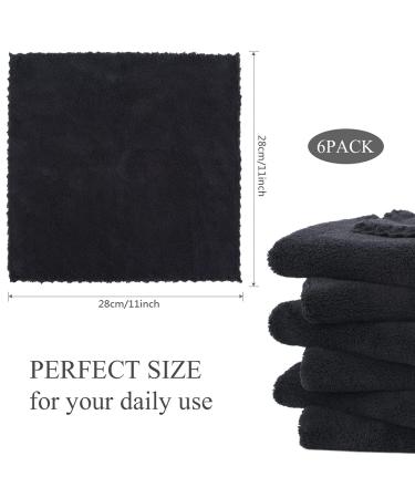 SUNLAND Microfiber Makeup Remover Cloths - Ultra Soft Reusable Face Wash Towels (12 Pack, Black) - Buy Online on GoSupps.com