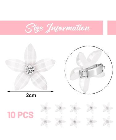 Shop Merkur White Flower Hair Clips - 10 Mini Rhinestone-Metal Wedding Accessories for Women & Girls - Buy Online on GoSupps.com